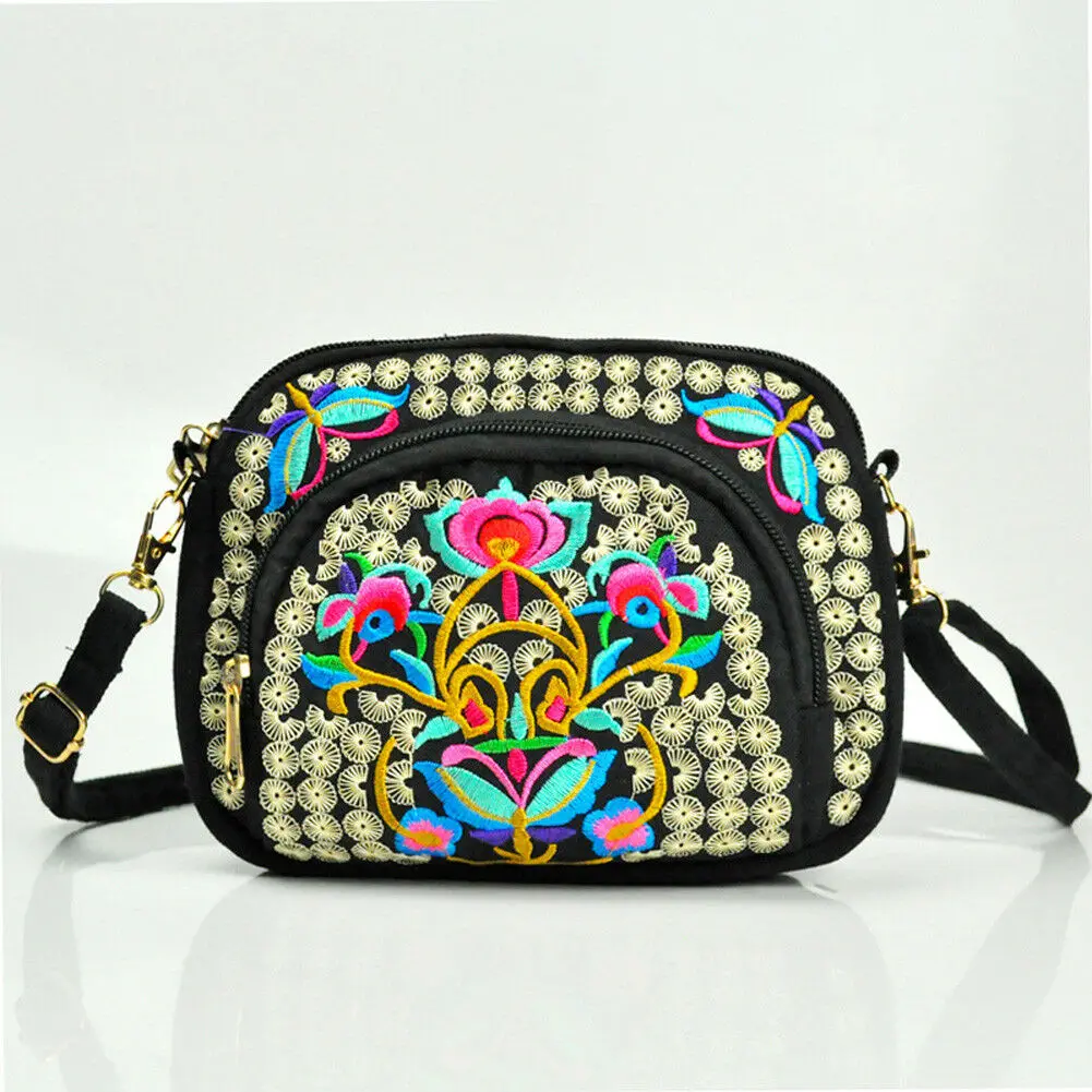 

Vintage Women Handbag Hmong Vintage Tote Messenger Hippie Ethnic Shoulder Bag Embroidery Boho