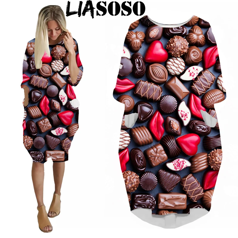 Модная забавная рубашка с 3D принтом рок-торт конфеты Новинка Харадзюку пончик