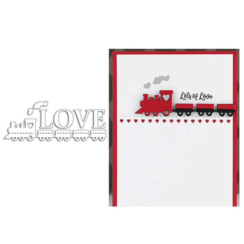 Love Train металлические режущие штампы трафареты для DIY скрапбукинга Валентина