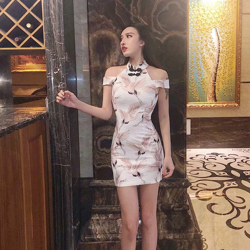 2020 без рукавов Cheongsam сексуальное женское белье Сетчатая ткань Китайское