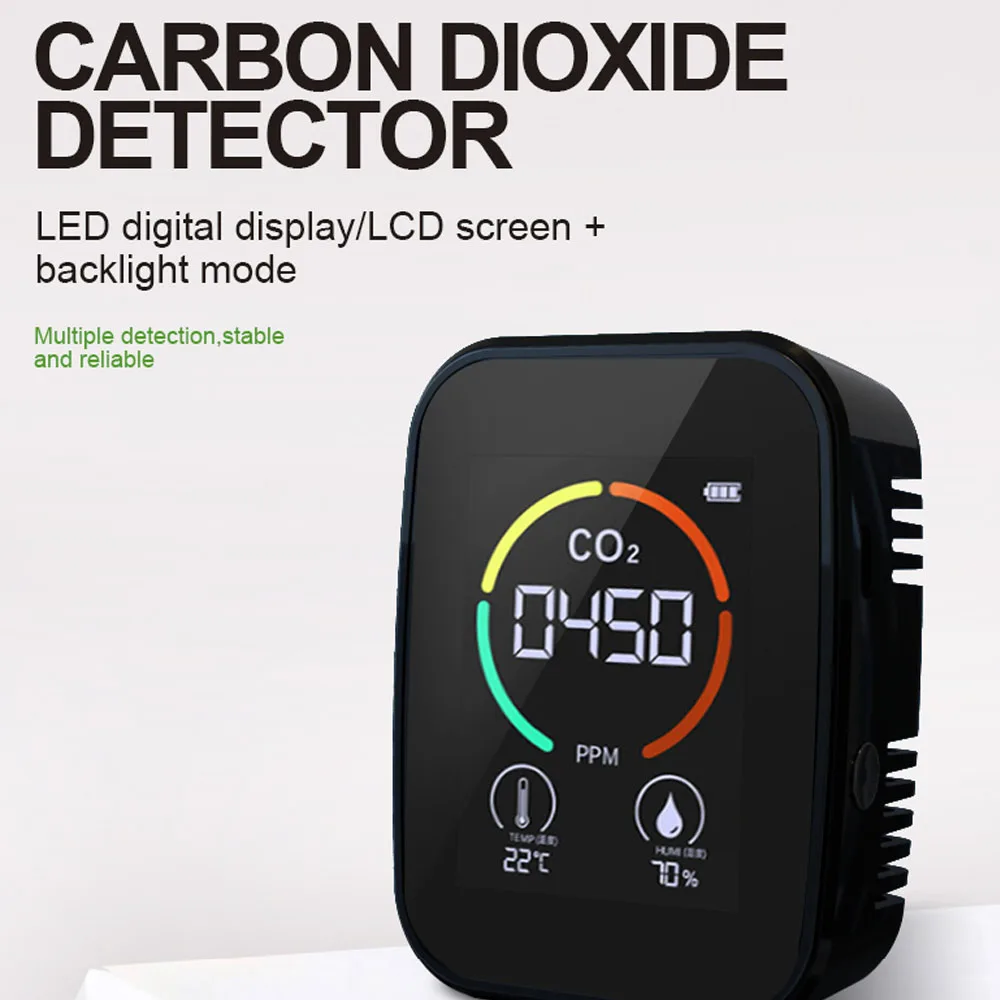 Измеритель CO2 5 в 1 многофункциональный цифровой датчик температуры и влажности