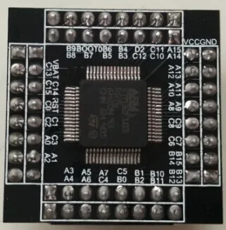 Placa de sistema m&aacute;s peque&ntilde;a STM32F103RBT6, placa adaptadora, con chip, oscilador de cristal, cabezal de pin, soldada-0