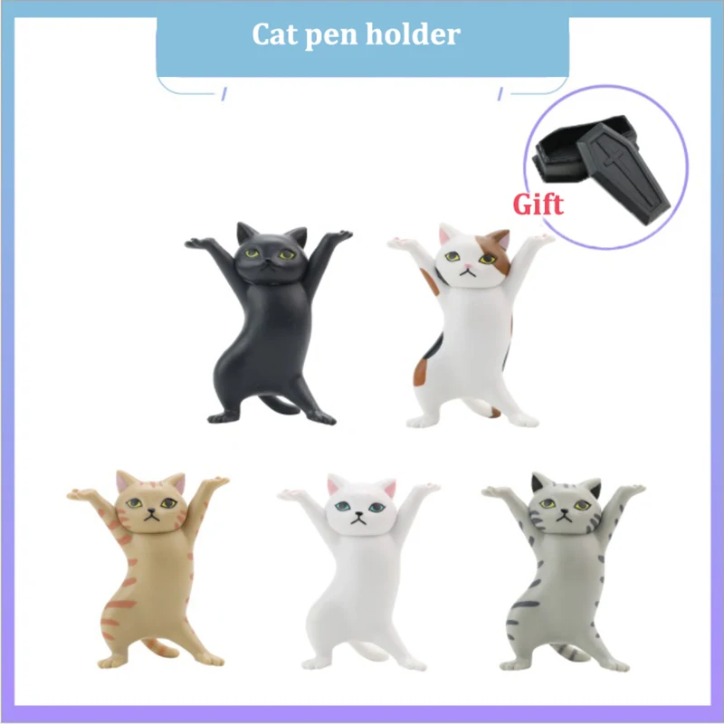 

Cat Pen Holder Black Cat Without Coffin Bracket Kids Funny Cat Pen Holder Kids Adult Doll Toy Gift Weightlifting Cat Pen Holders