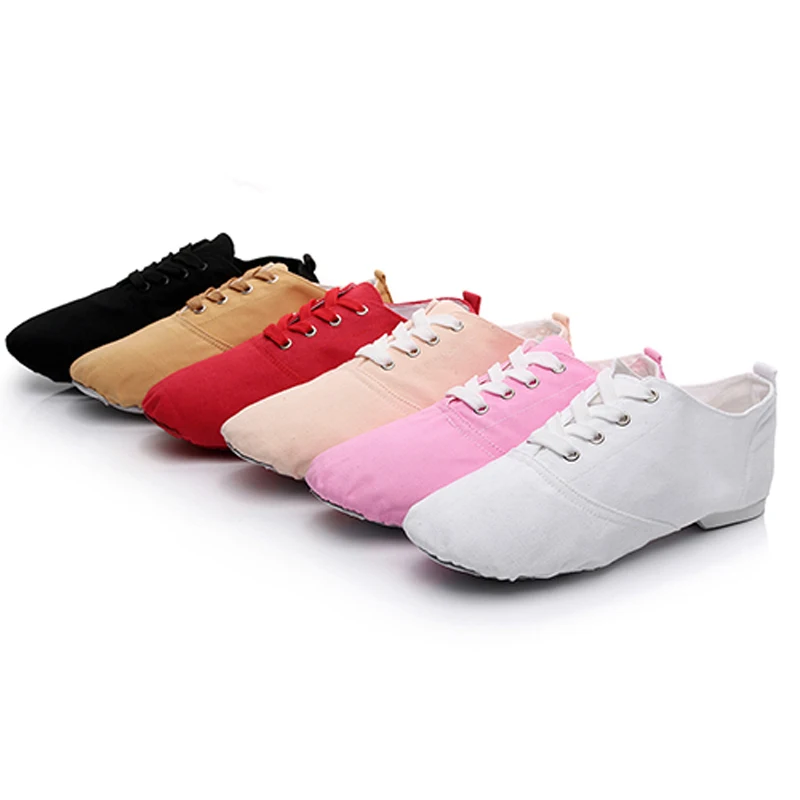 Балетные танцевальные туфли для девочек парусиновая Удобная дышащая обувь