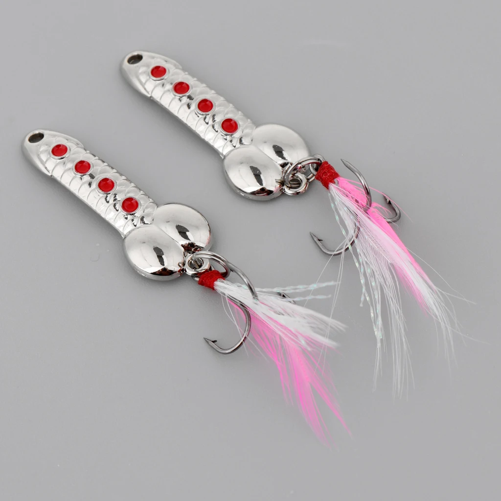 2 pcs Casting Spoons Lures Hard VIB Metal Wobble Fish Sinking Spinners Bait with Treble Hook Funny Fishing Gear | Спорт и