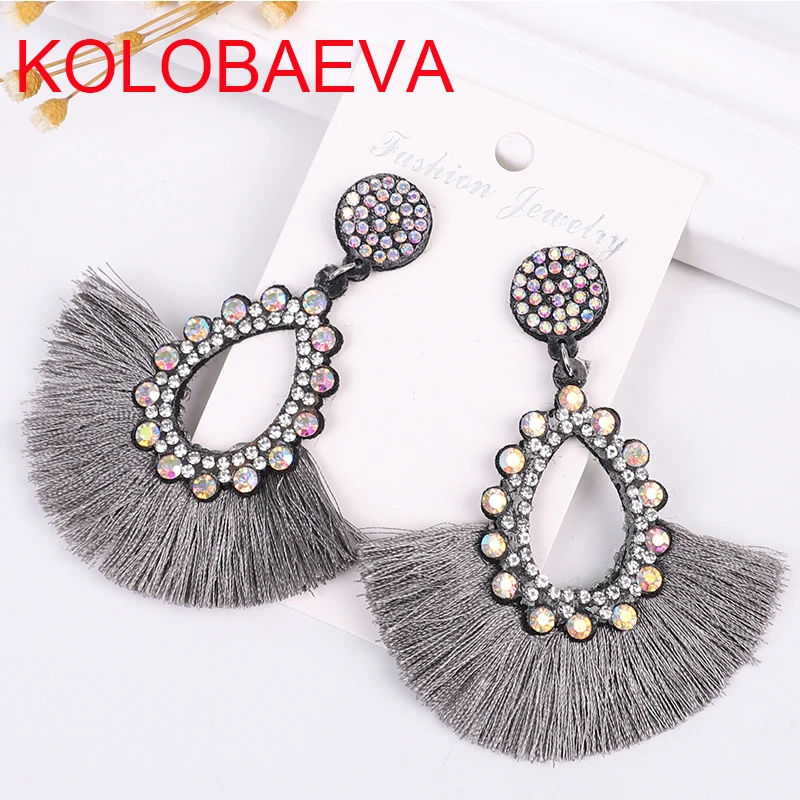

Drop tassel earrings jewelry female Korean personality geometric earrings fashion retro punk designer bohemian earrings cc