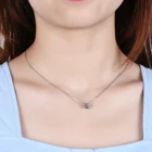 Женский балетный кулон GEM'S, 100% Стерлинговое Серебро 925 пробы, для свадебной вечеринки, хорошее ювелирное изделие, 0.5ct, зеленый моиссанит, розовое золото