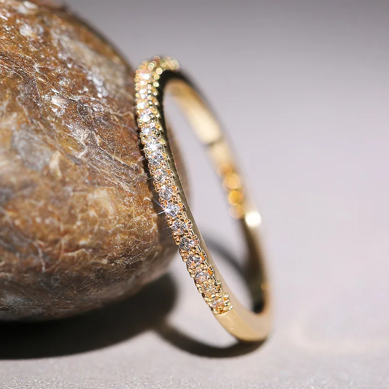

Новинка 2020, искусственные кольца для женщин, свадебное кольцо с блестящим кубическим цирконием, Высококачественное универсальное женское ...