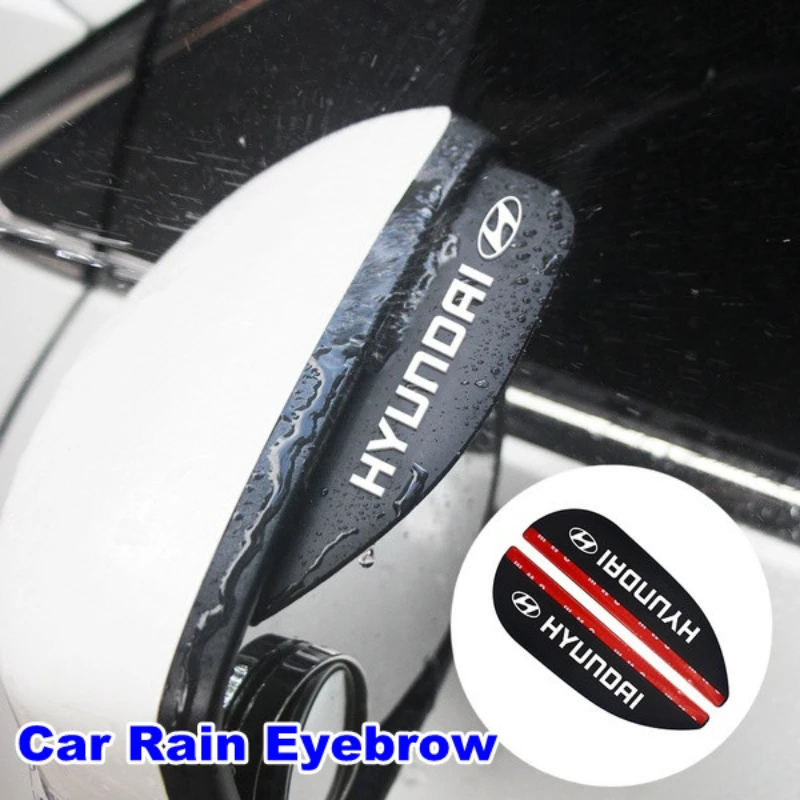 

2Pcs Car Rearview Mirror Rubber Rain Eyebrow Rainproof Sun Protector For Hyundai Tucson MK1 2005 2006 2007 2008 2009 2010
