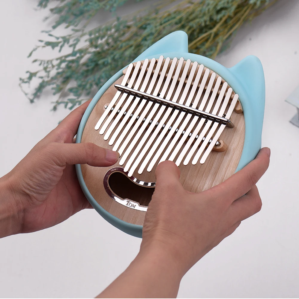 Tom TK-CI-CT 17-клавишным круглый Форма игрушечное пианино калимба клена с сумкой для