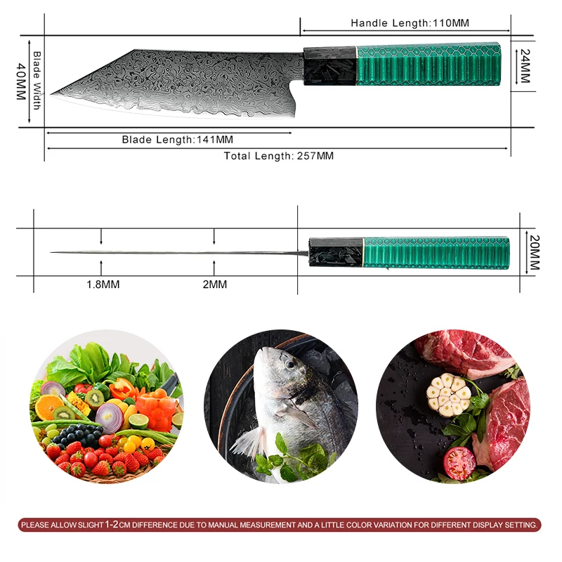 Grandsharp 5 дюймов нож Bunka VG10 67 слоев дамасская сталь кухонные ножи шеф-повара Kiritsuke