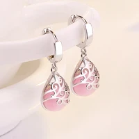 simple stylish design water drop crystal earrings women dazzling cz elegant female earrings fashion jewelry