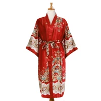 green robe for men chinese men satin rayon robe print kimono bath gown summer casual home wear male nightwear robe men