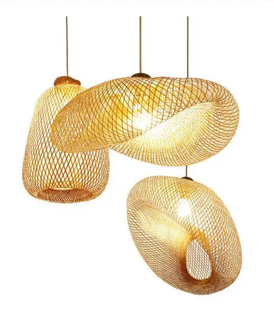 Подвесная лампа из скандинавского дерева кухонный бамбуковый светильник