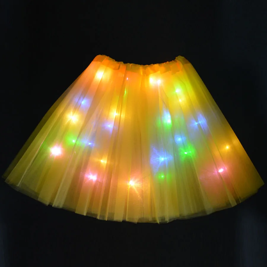 Женская светодиодная юбка неоновая светящаяся светильник левая пачка для танцев