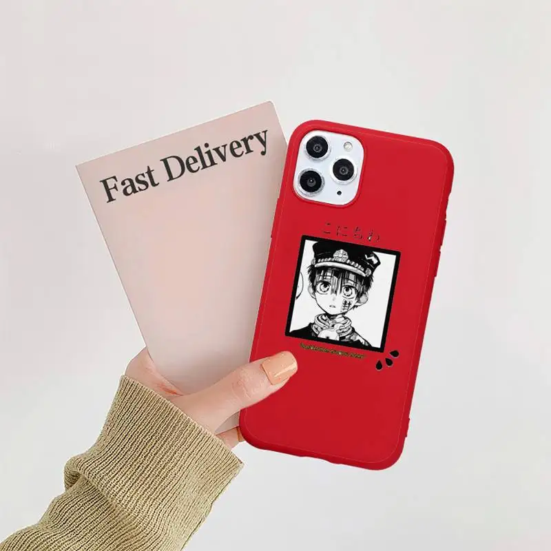 

anime Jibaku Shounen Hanako kun Phone Case Candy Color Red for iPhone 11 12 pro XS MAX 8 7 6 6S Plus X 5S SE 2020 XR