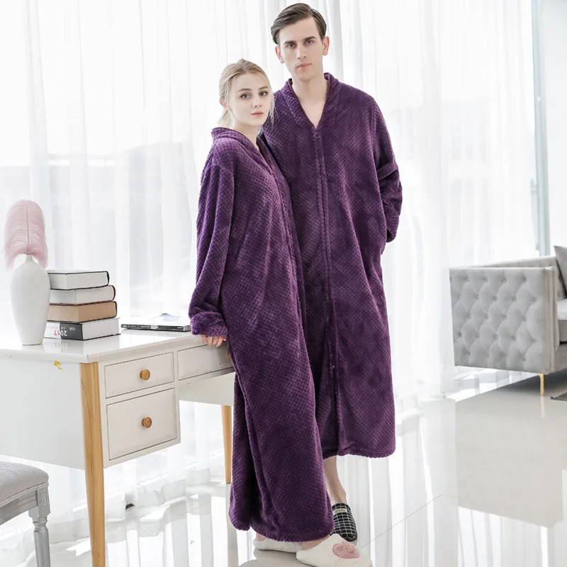 Халат кимоно с V образным вырезом для влюбленных халат на молнии Зимний новый