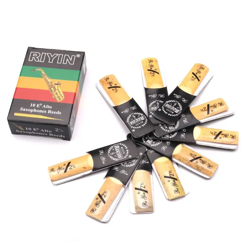 

New 10pcs Eb Alto Saxophone Reeds Strength 2.5 Sax Woodwind Instrument