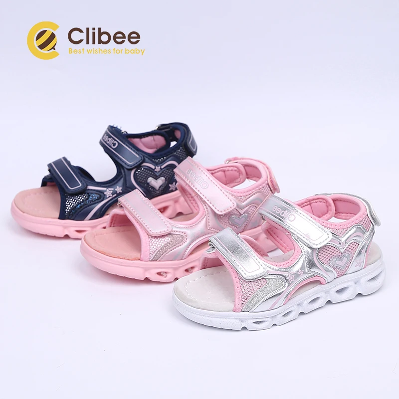 CLIBEE/спортивные сандалии с открытым носком для девочек Удобная прогулочная