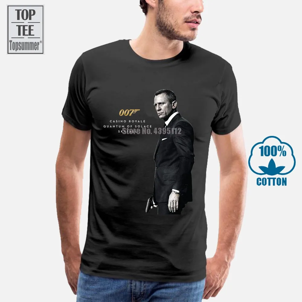 

007 James Bond T-Shirts Oversize T-Shirt Men Fashion Men'S Short Sleeve T-Shirt Cotton T-Shirts Plain T Shirt Anime Tshirt A0008