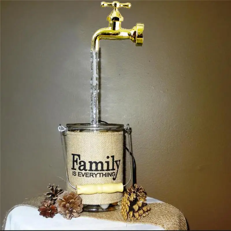 

Floating Faucet Water Fountain Kits Magical Tap Running Light Holiday Gift Invisible Flowing Spout Watering Can FountainYard Art