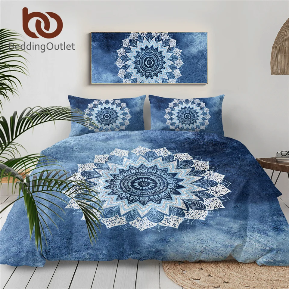 Постельное белье Комплект постельного белья из 3 предметов винтажный кобальт