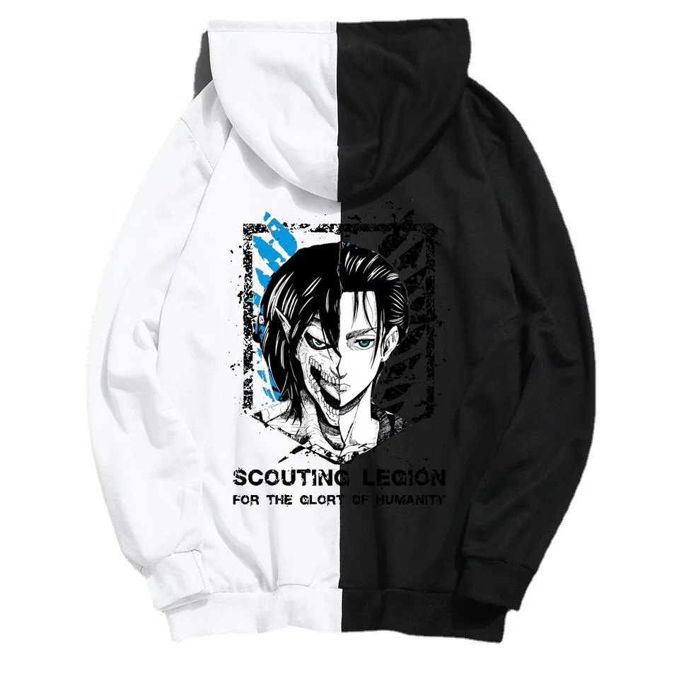 

Anime Attack on Titan Cosplay Casual Spell Color Splicing High Quality Fashion Sweatshirt Couple Unisex Sweater Spot Costume