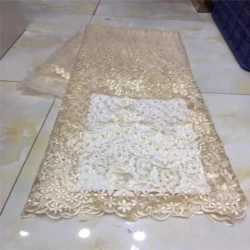 Африканская кружевная ткань высокого качества серый французский Тюль бусины