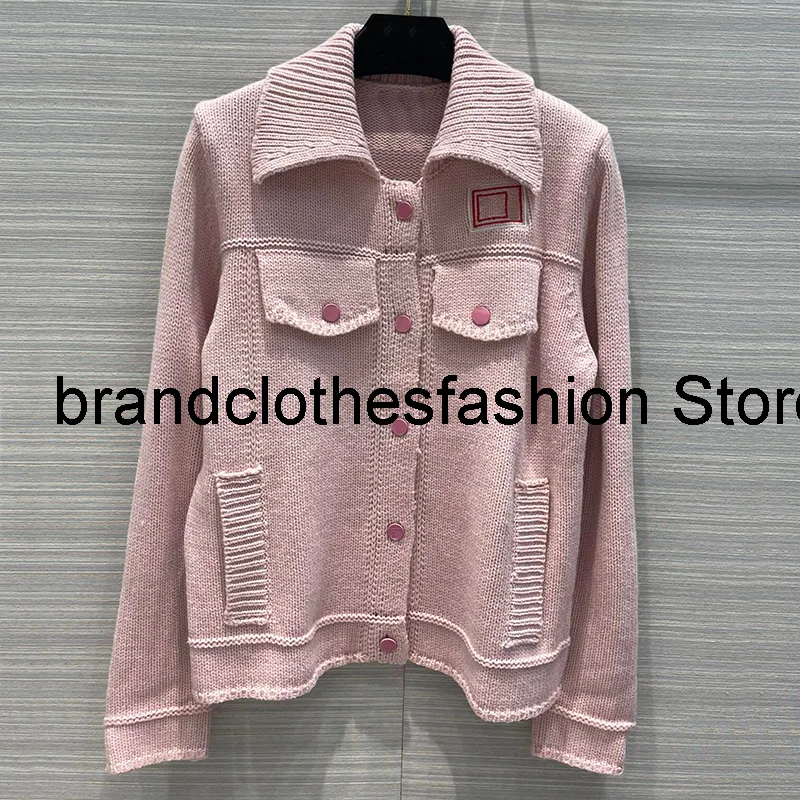 

Fashion Black Pink Vintage Knitted Jacket Women High Quality Lapel Single Breasted Embroidery Soft Sweater Coat Lady 2021 Autumn