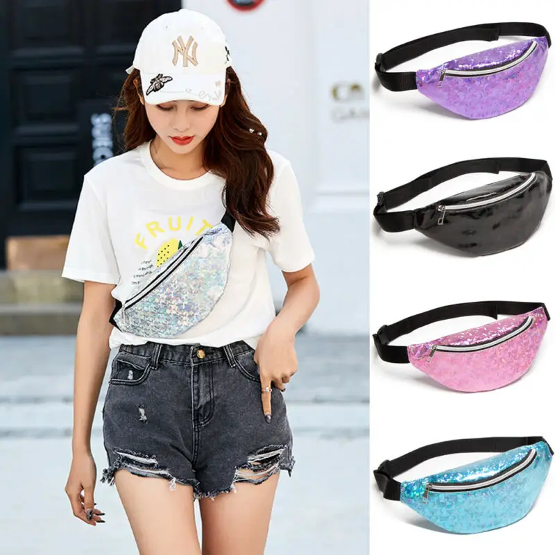 

Women Girls Waist Fanny Pack Belt Bag Pouch Hip Bum Bag Pu Leather Travel Sport Small Purse Fashion New
