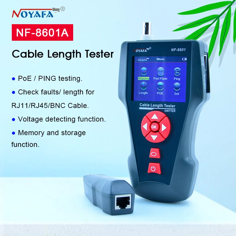 NF 8601A тестер цифрового сетевого кабеля измеритель RJ45 RJ11 BNC карта 2000 м ЖК дисплей с