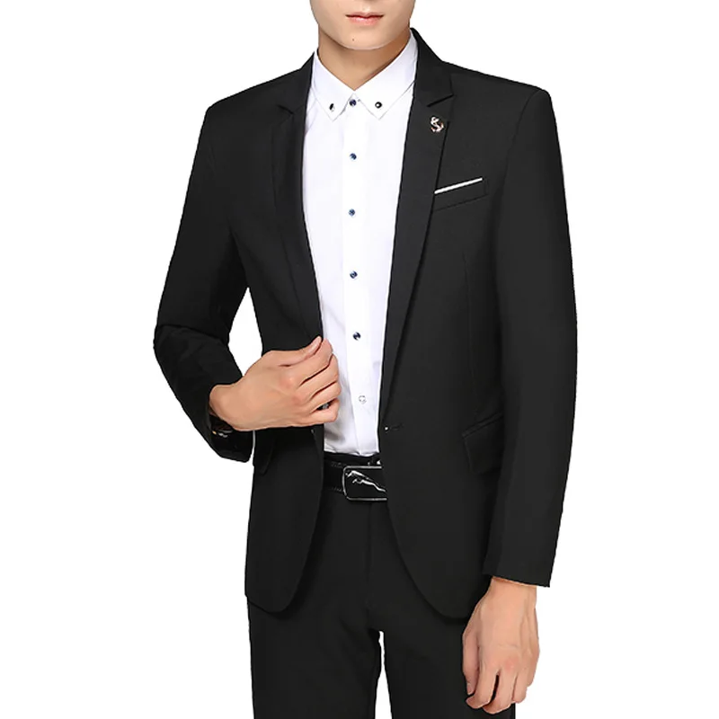 Мужской модный Блейзер деловой Повседневный пиджак черный бордовый серый синий