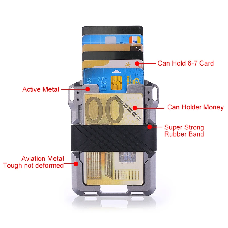 DIENQI Aviation Metal Men Card Wallet Business Holder Male Money Bag Thin Rfid Blocking Bank Credit Case pasjeshouder | Багаж и сумки
