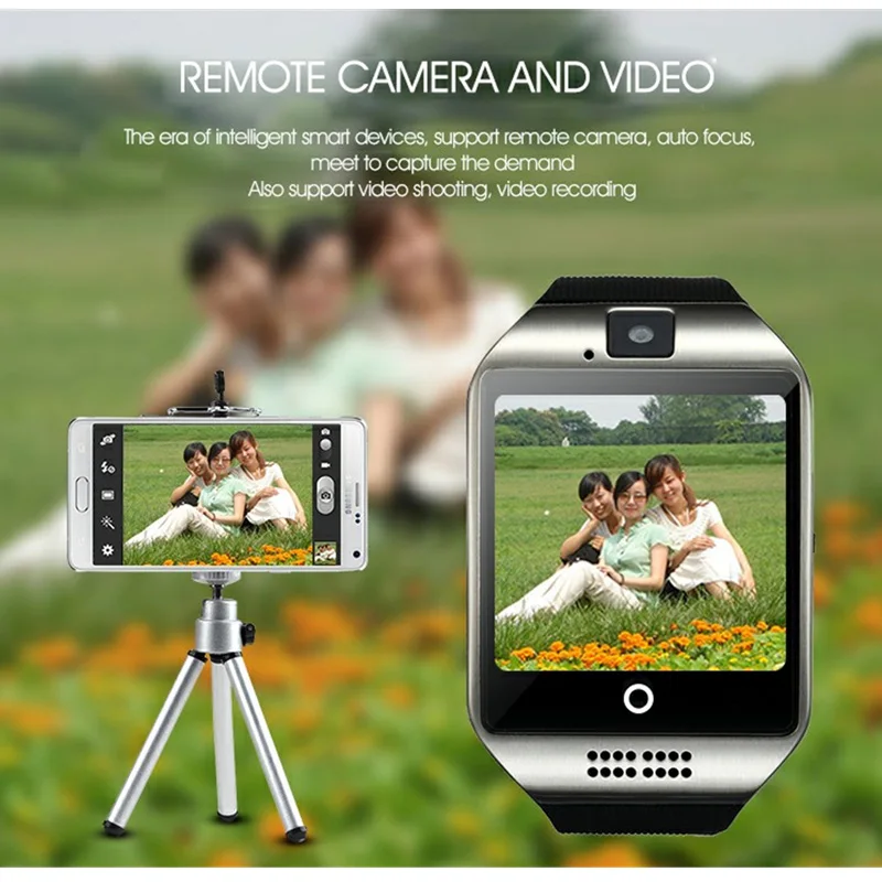 Умные часы Q18 с сенсорным экраном Bluetooth большой аккумулятор поддержка TF Sim карта