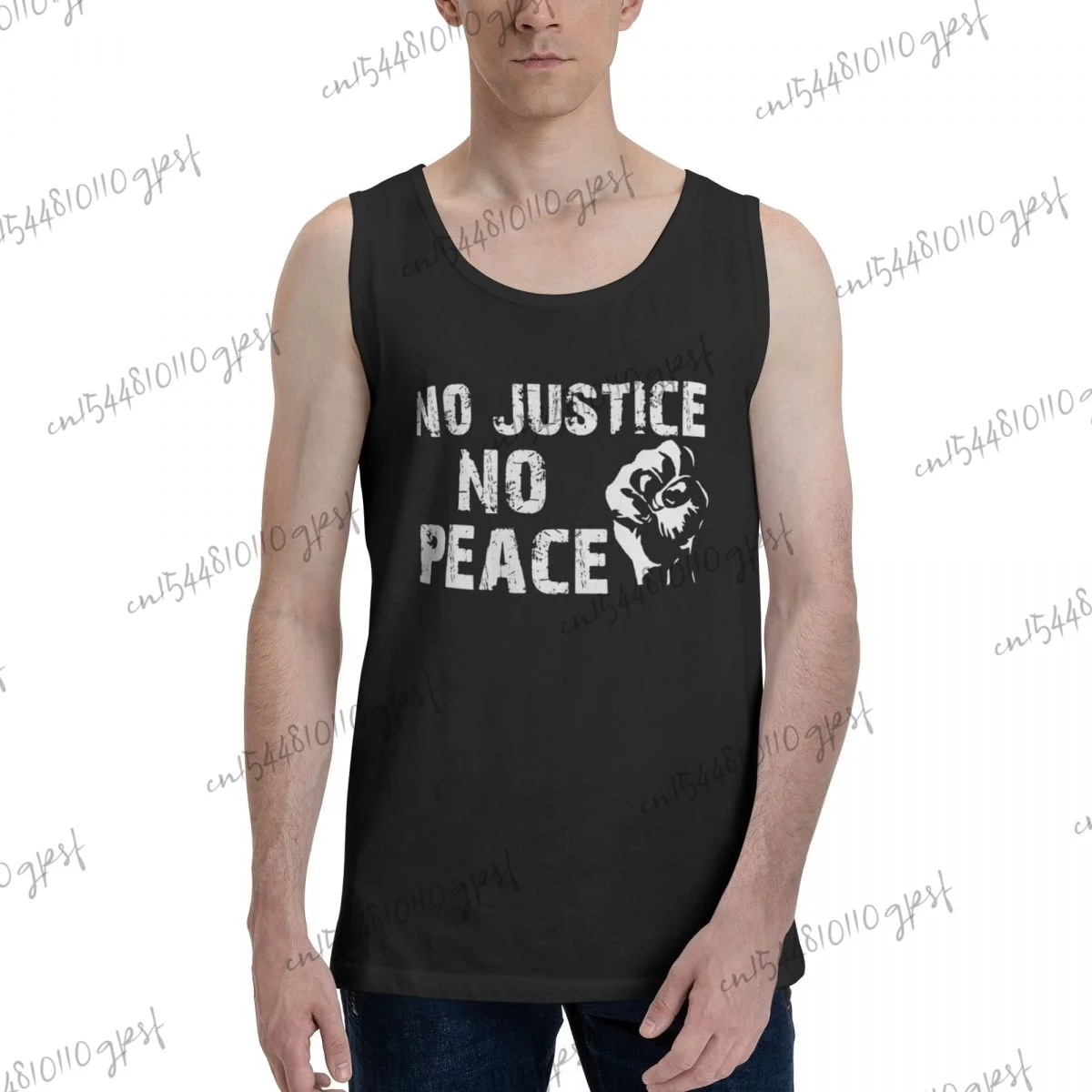 

Men's sport musculation No Justice No Peace Pure cotton men tank top gym clothing