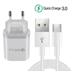 Быстрое зарядное устройство QC 3,0 USB и кабель передачи данных типа C для телефона Samsung S8 A50 Huawei P20 lite Honor view 20 ZTE Axon 7 Nubia Z17