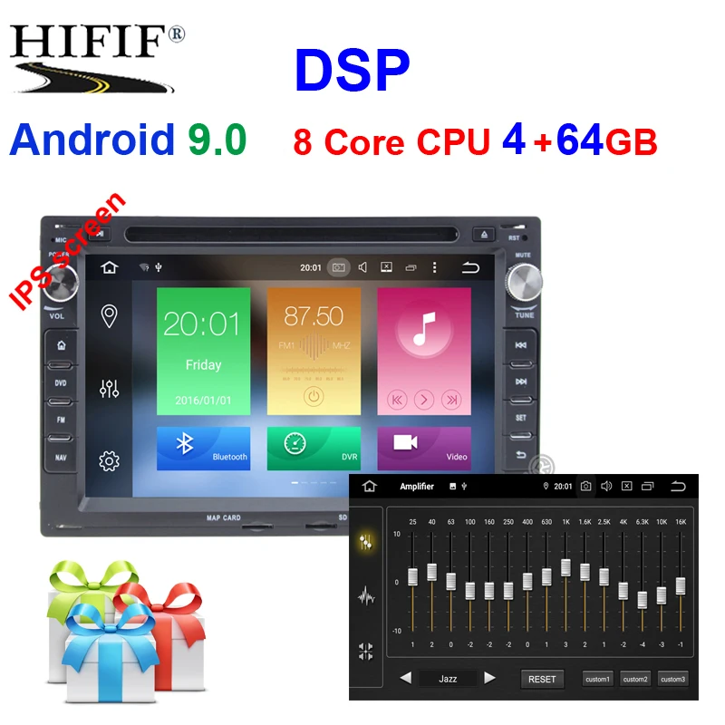 Автомобильный мультимедийный плеер Android 10 2 Din стерео система для