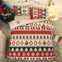 hot christmas bedding sets 3pcs snowflakes christmas tree elk warm duvet cover set christmas gifts bed sheet set home decoration