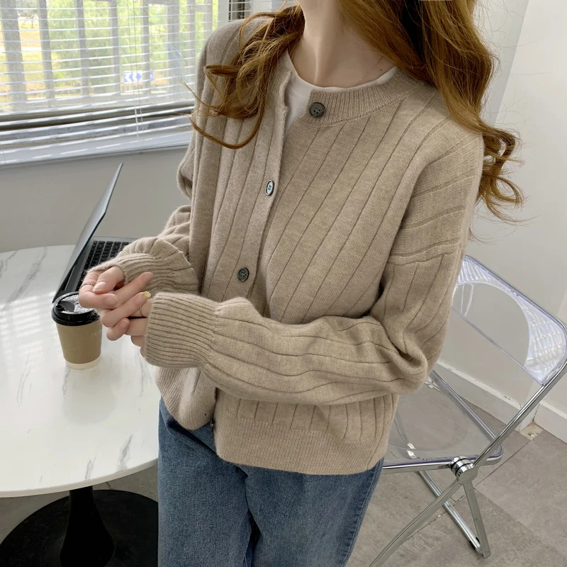 

Кардиган женский вязаный, Осень-зима, мягкий, с длинным рукавом