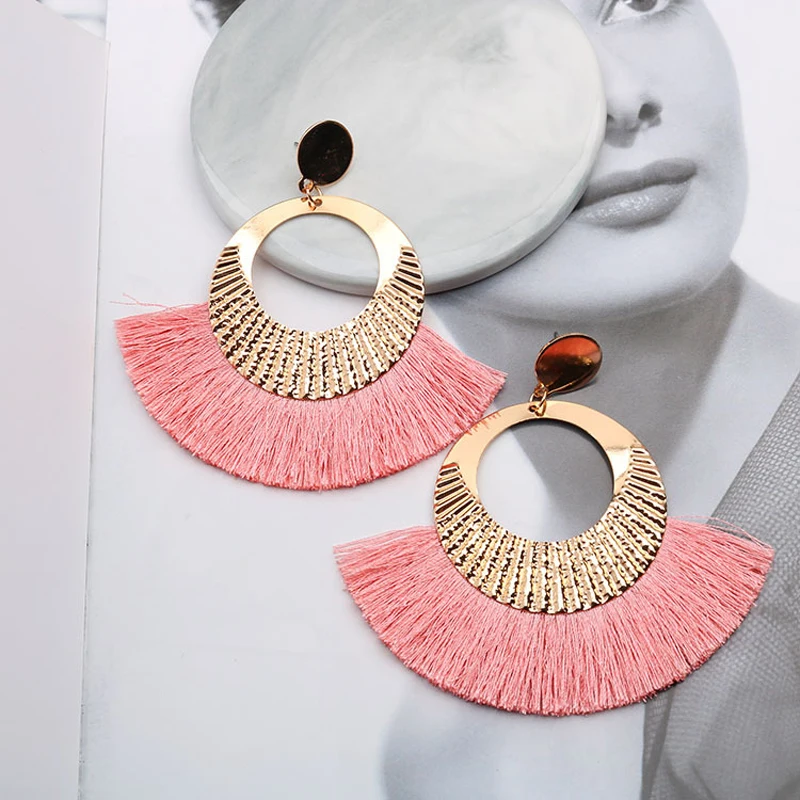 2019 серьги с кисточками в богемном стиле цветные кристаллами роскошные подвески