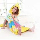 Пончо для детей, полотенце для бассейна, детское быстросохнущее Впитывающее детское банное полотенце с капюшоном из микрофибры, пляжный халат, купальный Халат