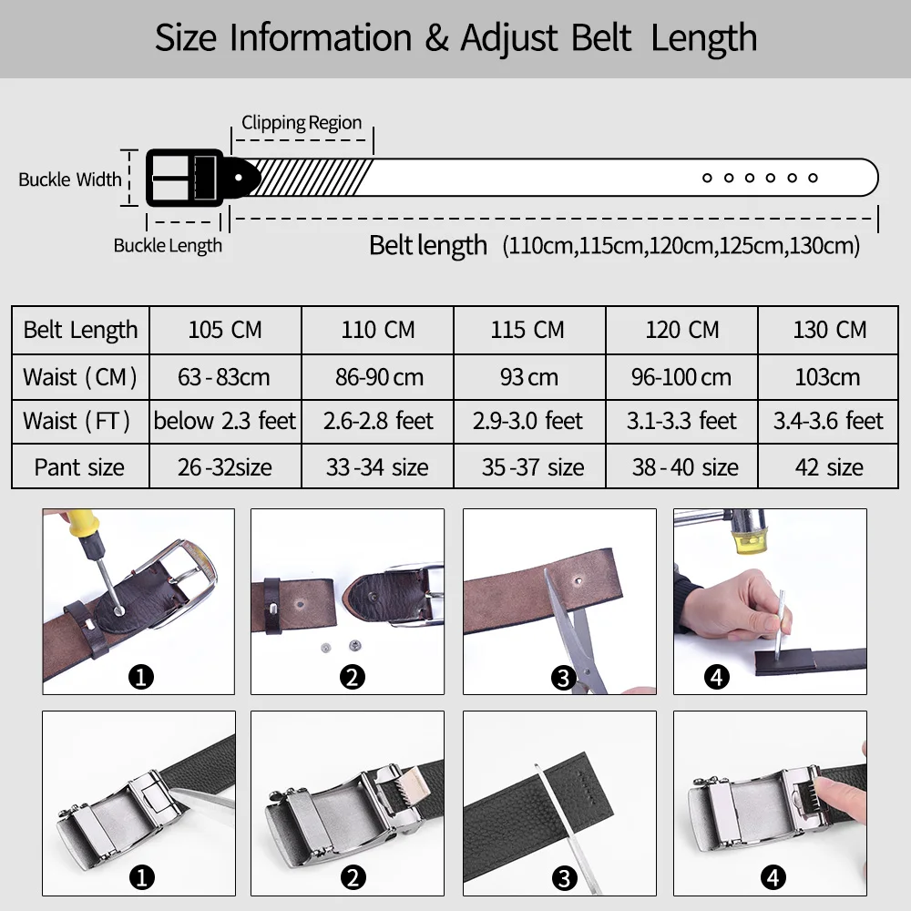 

Fashion Cow Genuine Leather Men Belt Smooth Buckle High Quality Male Strap for Business Casual Jeans Waistband