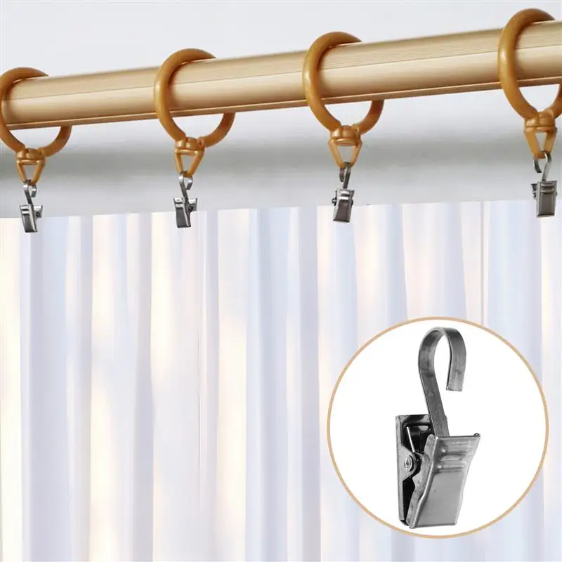 

20Pcs Metal Curtain Alligator Clips Curtain Hooks Shower Curtain Tension Hangers