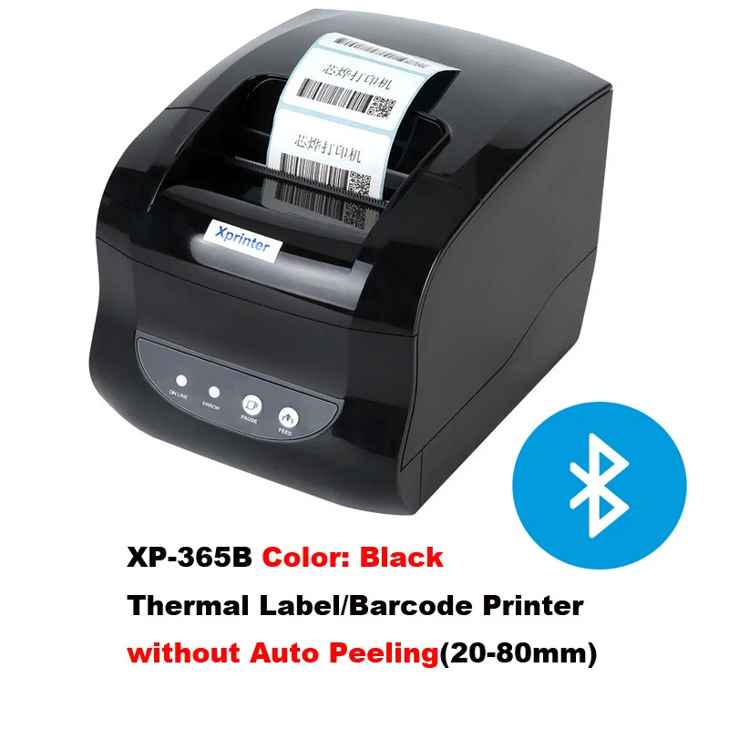 365B Bluetooth USB Xprinter принтер штрих-кодов термопринтер штрих-кода штрих-код стикер машина 20 мм-80 мм с авто зачистки - Цвет: 365B Bluetooth USB