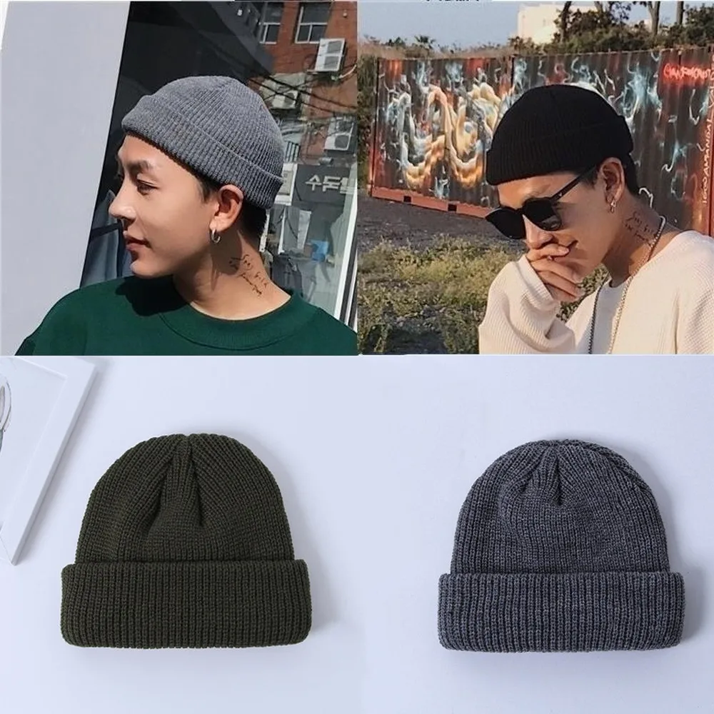 

FOR Unisex Autumn Winter Solid Color Watermelon Hip Hop Knit Wool Hat Cap Snow Cap