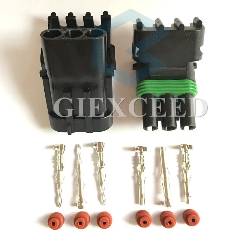 

2 Sets 3 Pin 12015793 12010717 Female Male Plug Haltech MAP TPS Waterproof Automotive Car Socket For Auto Wiring Harness