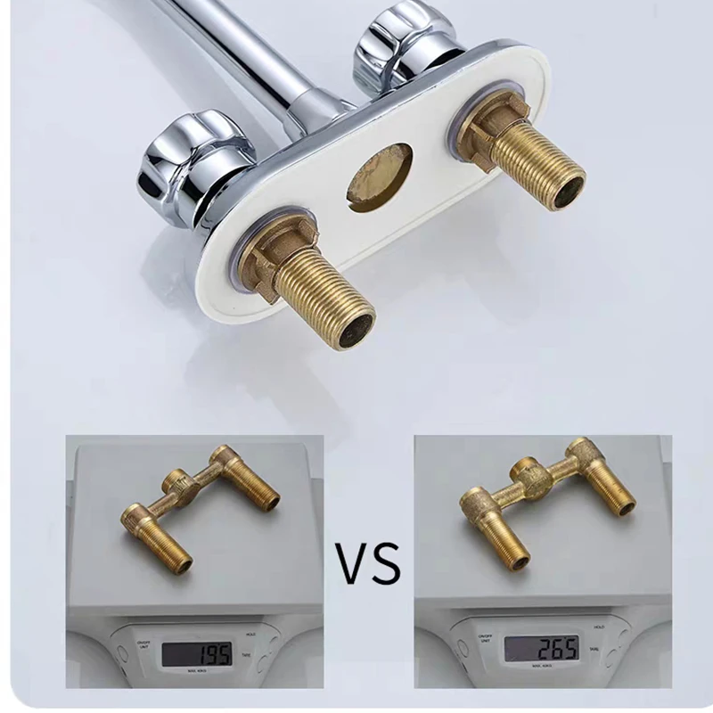 Современный для раковины кран из хромированной латуни с двумя ручками двойное