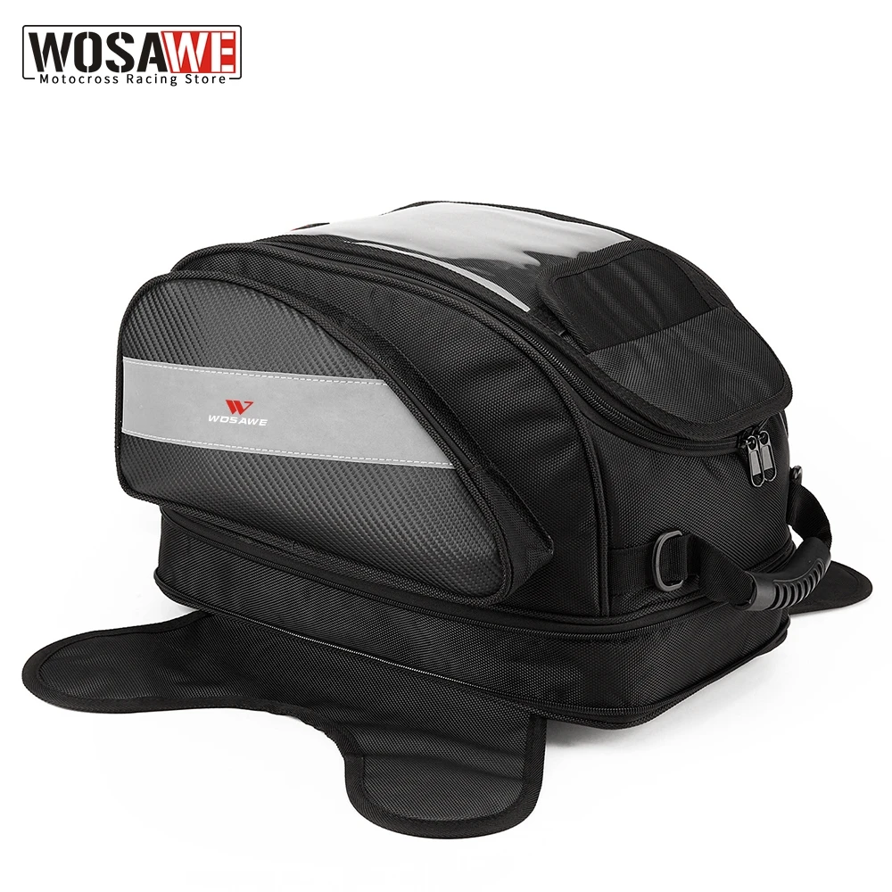 

WOSAWE 28L мотоциклетные Сумки на бак, водонепроницаемая сумка на шлем, рюкзак, дорожная сумка, сумка для сенсорного экрана, мотоциклетная Магни...