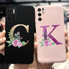 Чехол для Xiaomi Redmi Note 10, Модный мягкий чехол с буквами алфавита с цветами для Xiomi Redmi Note 10, 4G, зеркальный чехол для Note10s, чехлы