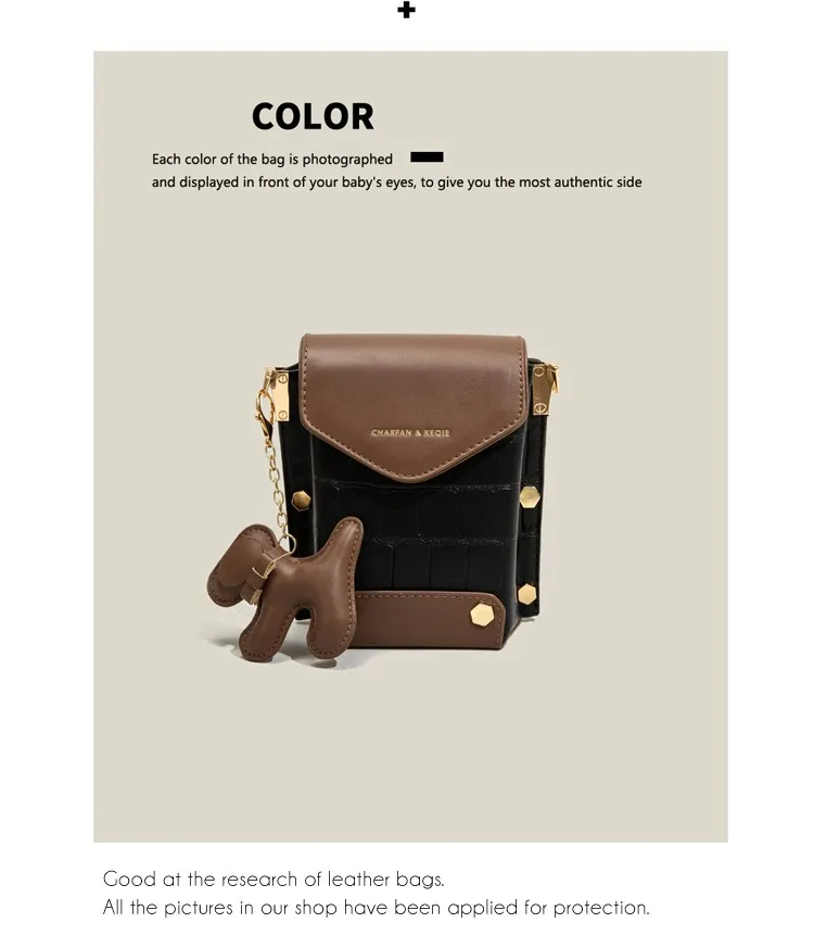 Maxdutti England Style High Street Retro Patchwork Color Contrast Dog Bag Design Messenger Small Square Bag Armpit Women's Bag